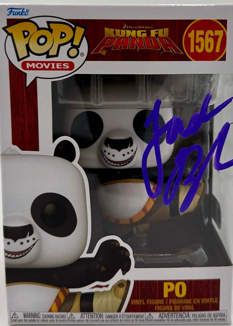 Jack Black Signed Funko Pop #1567 Po (Kun Fu Panda) - Beckett COA #02